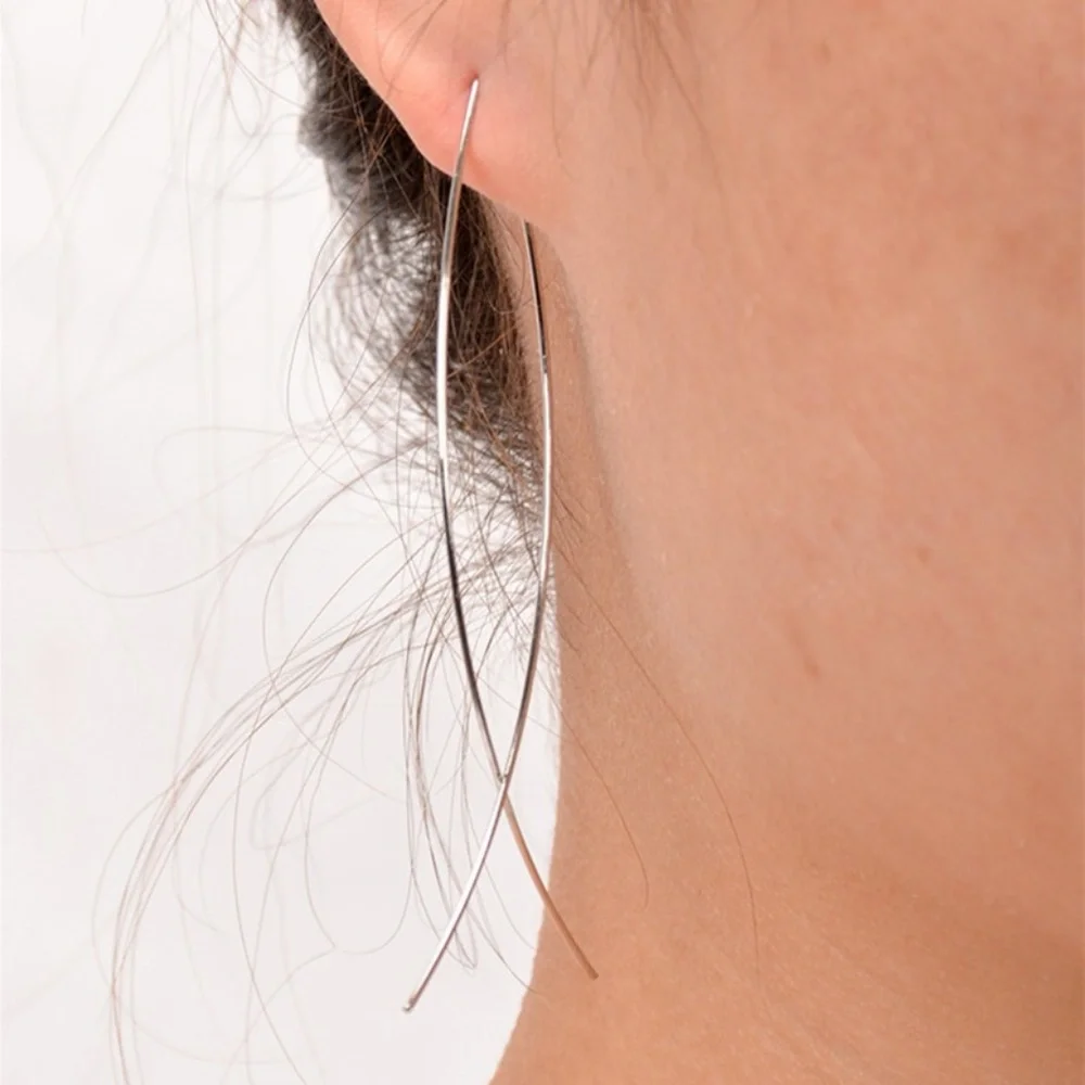 "Star-Crossed Lovers" Minimalist Hoop Earrings - Picture 3 of 11